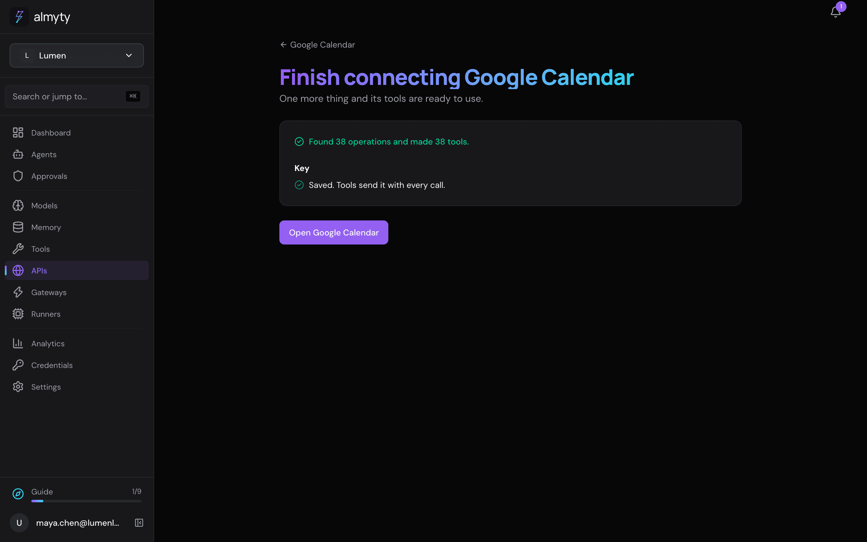 Google Calendar signed in