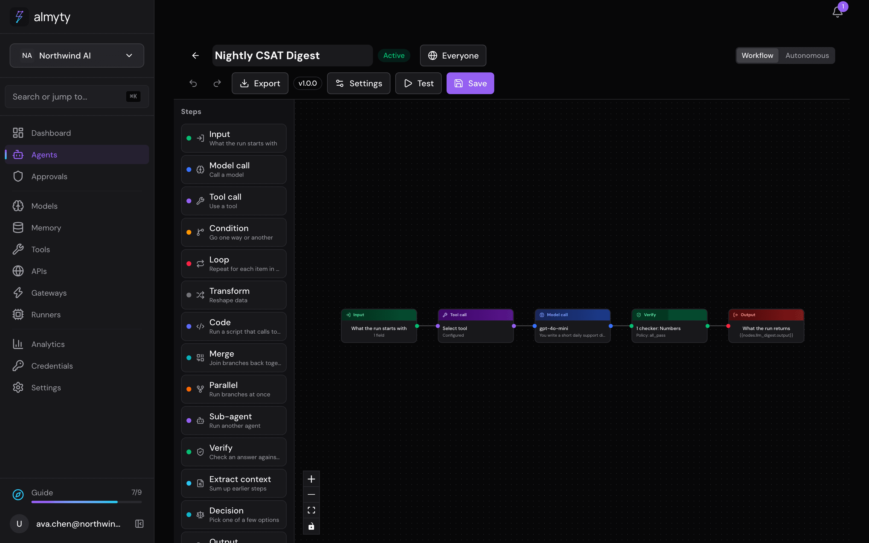 Node palette
