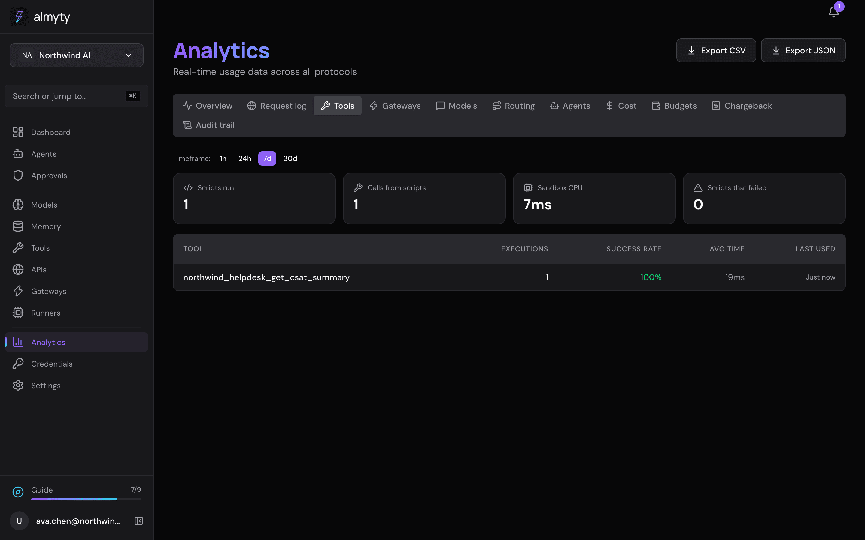 Tools tab