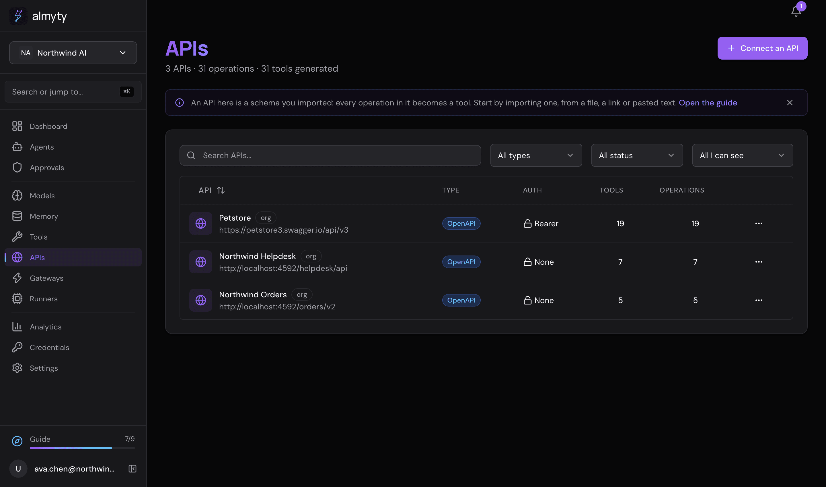 APIs in the UI
