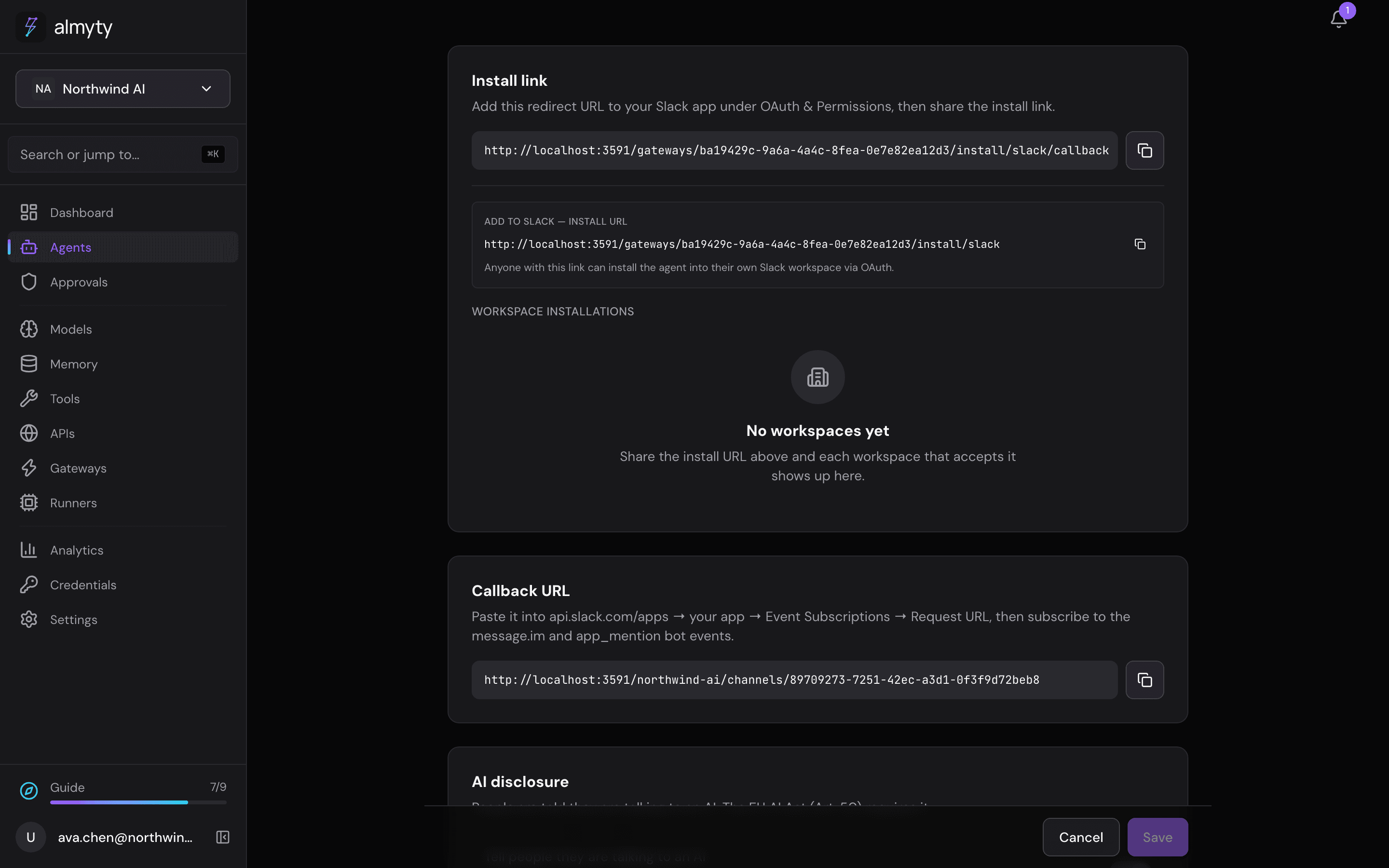 The Slack channel published and live