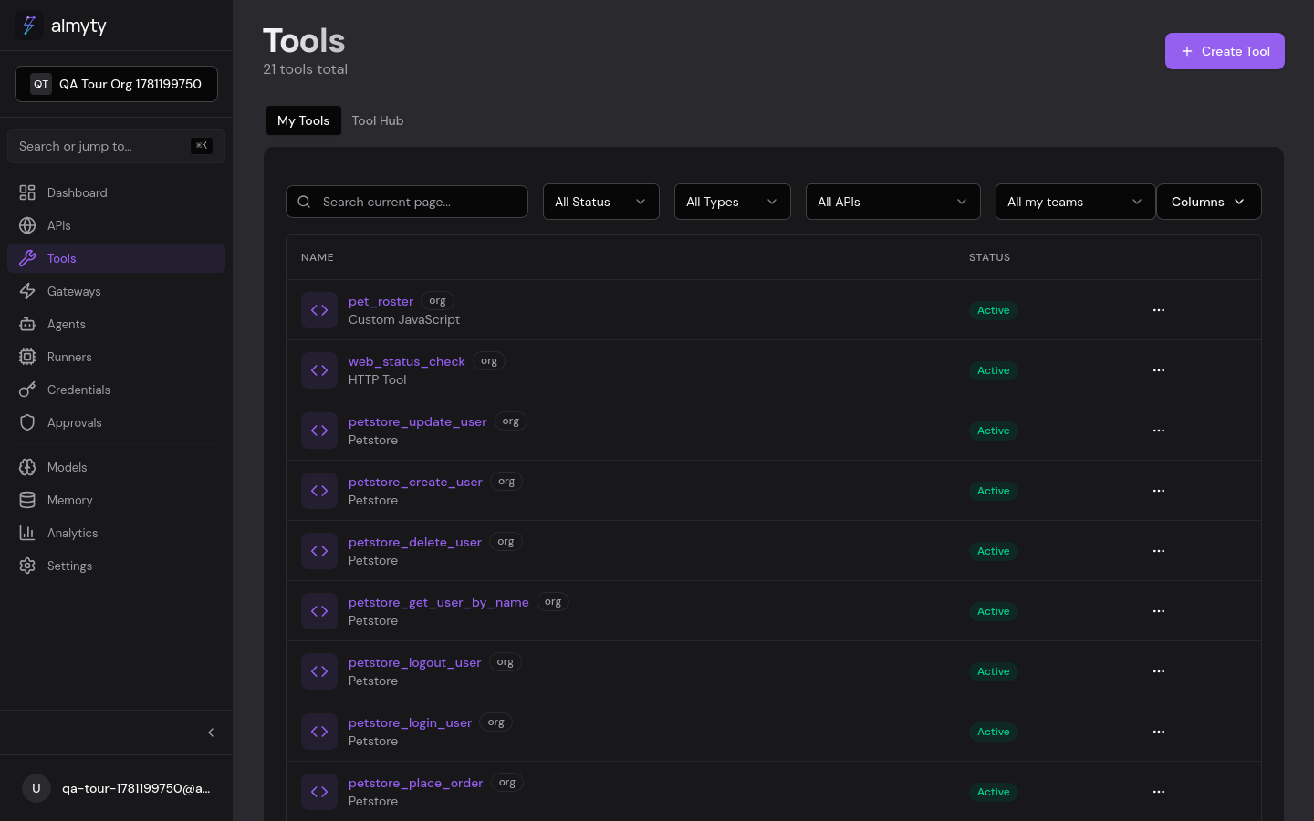 Tools in the UI