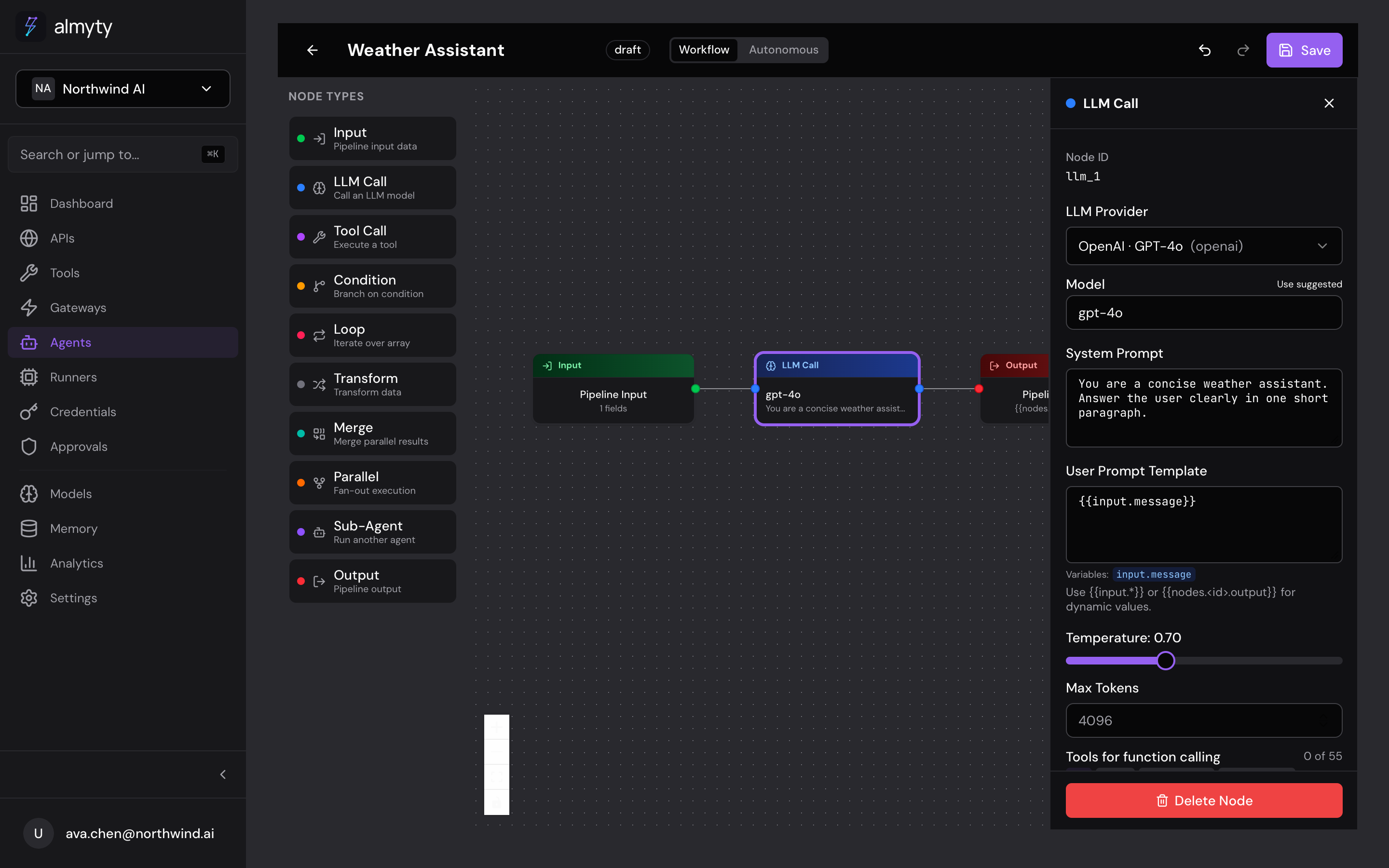Node palette