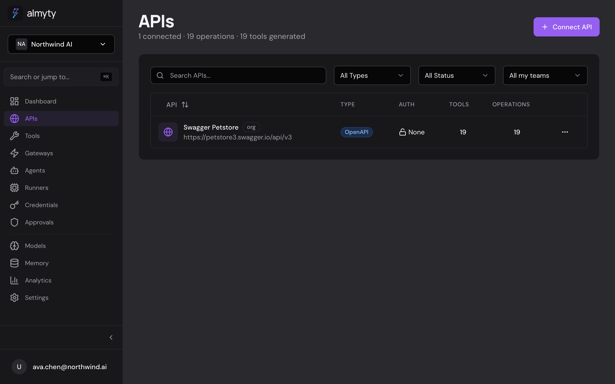 APIs in the UI