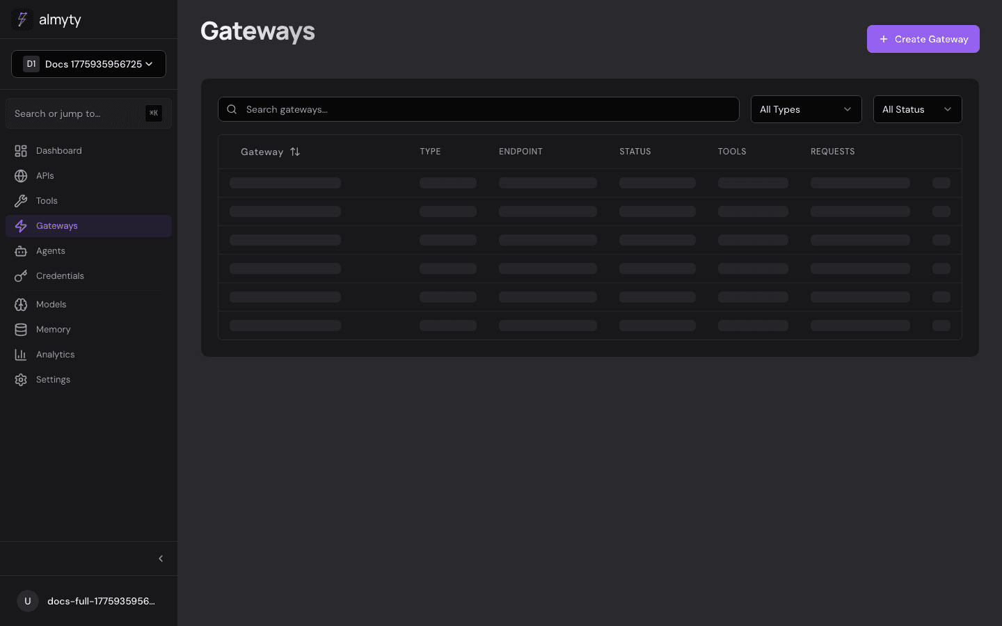 Gateways page