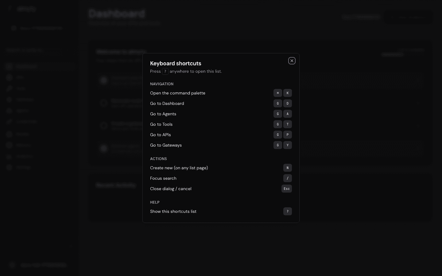 Keyboard shortcuts