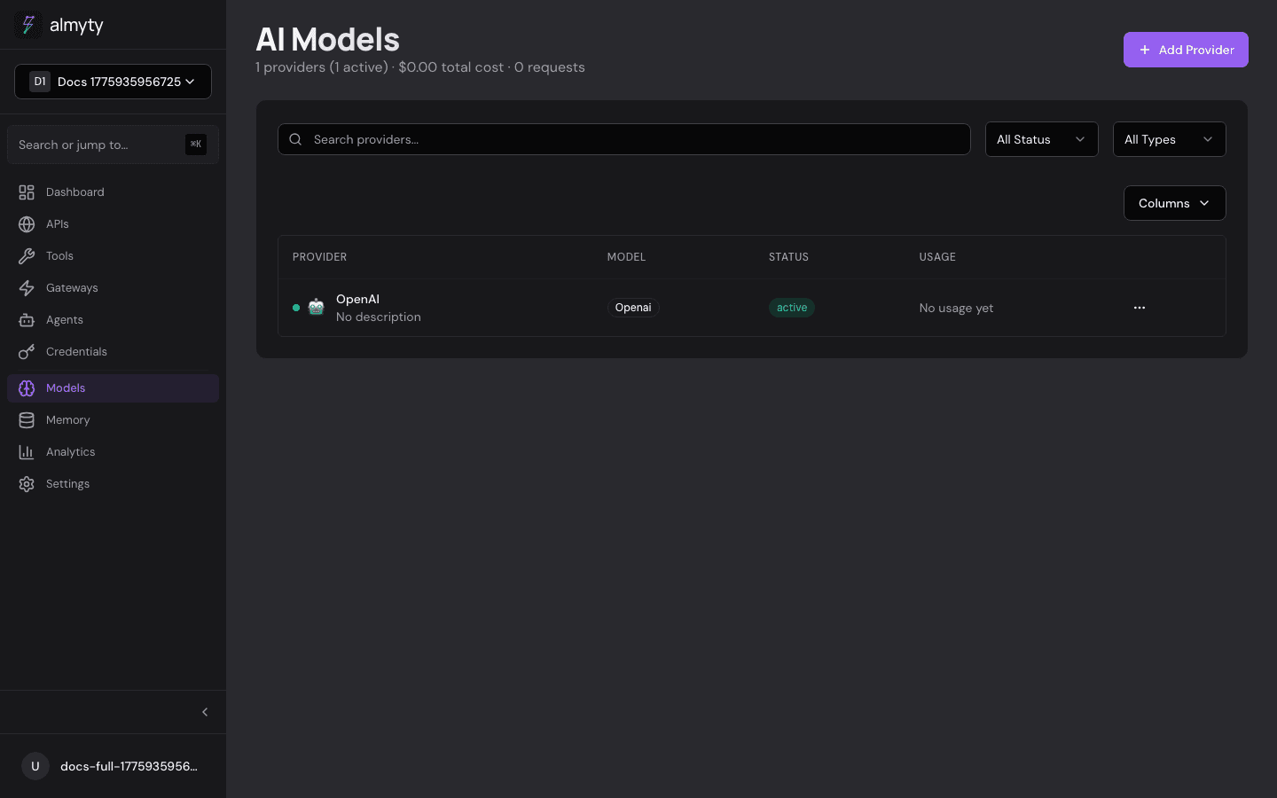 Models page